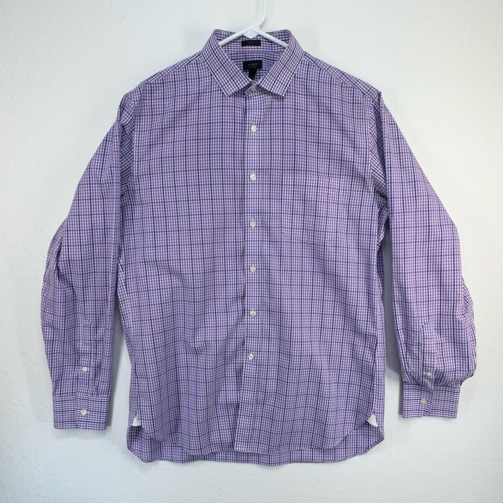 J Crew Men’s Shirt Button Down Long Sleeve Slim Fit Non-Iron Large  L